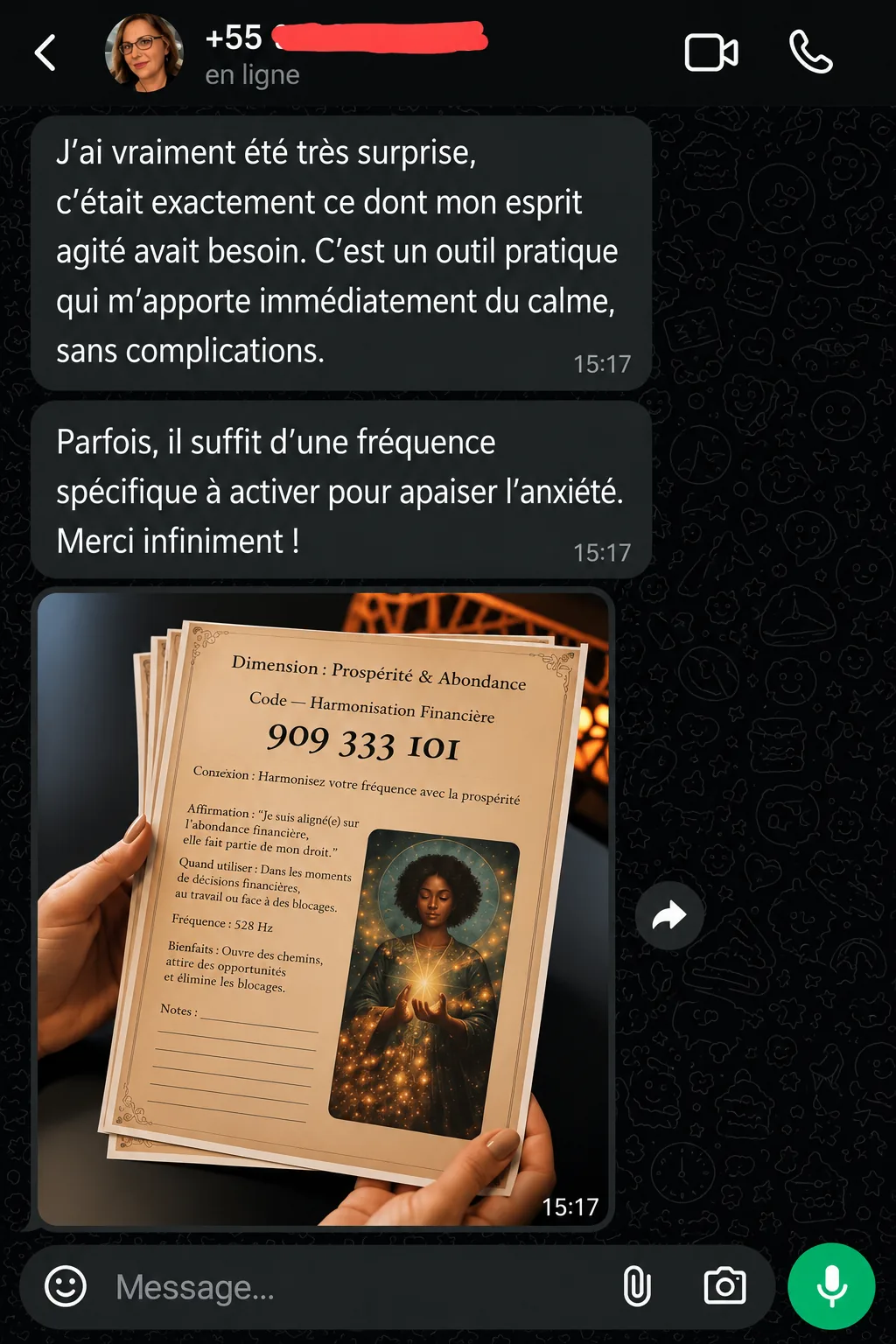 Témoignage de résultat avec le matériel